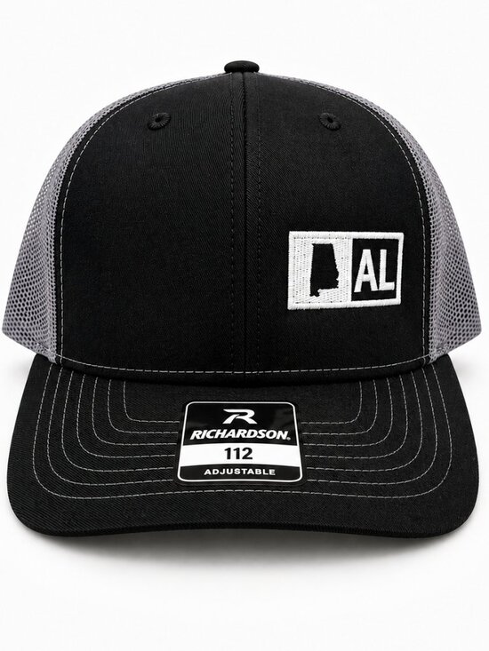 Other - Alabama AL State Patch Black Gray Mesh Trucker Snapback Hat